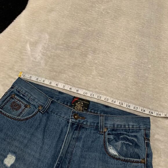 Phat Farm Mens Straight Ripped Denim Jeans‎ Size 38x33 Pants Y2K - Picture 6 of 9